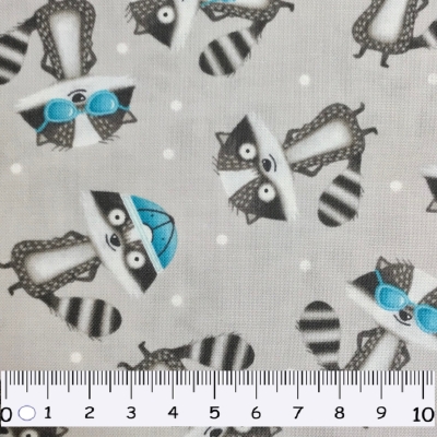 Baumwolle | welcome to our neighborwood | Waschbär hellgrau